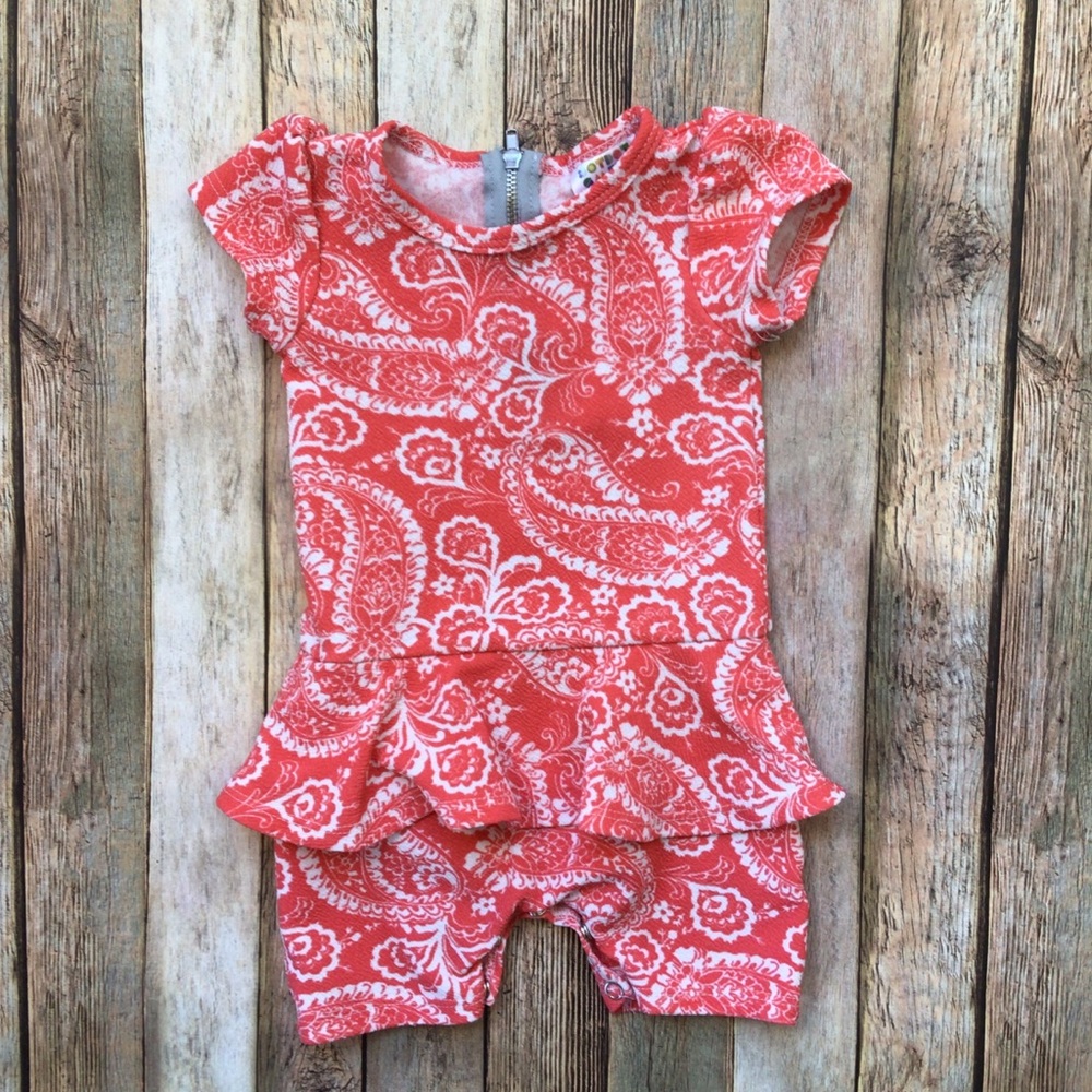 Dot Dot Smile Paisley Ruffle Romper 12/24 Mths